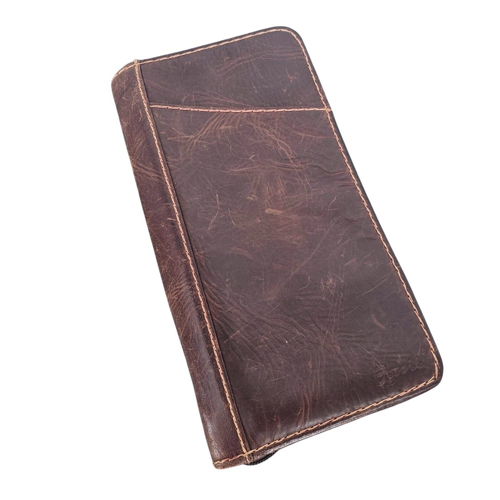 Fossil Brown Leather Long Wallet